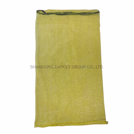 Material Orangefarbene Gemüseverpackung, runder, gewebter Kunststoff-Netzbeutel